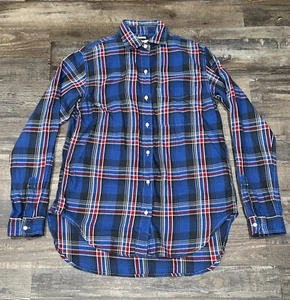 Camisa Ralph Lauren Denim Supply Boyfriend para mujer con botones azul a cuadros pequeña LEER - Imagen 1 de 4