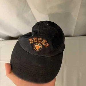 Y2K Vintage Twins Ent Black Ducks Logo Baseball Cap Snapback XS - Picture 1 of 4