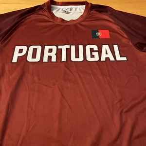 Portugal Jersey Short XLG Short Sleeve Impact Flag Logo 100% Poly Preowned - Picture 1 of 4
