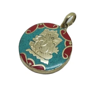Tibetan Turquoise Coral Pendant/Locket - Picture 1 of 7