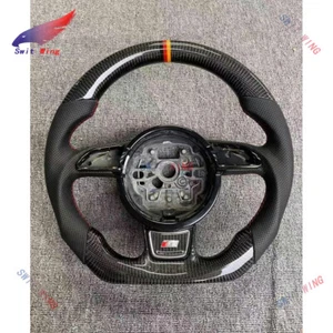 Carbon Fiber Steering wheel Frame For Audi A1 A3 A4 A5 A6 A7 A8 2010-2018 - Picture 1 of 13