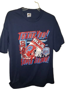 1990 NFL Buffalo Bills Thank You Super Bowl XXV T-Shirt Tee  XL Trench Vintage - Picture 1 of 4