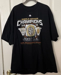 2010 Majestic~San Francisco Giants MLB World Series Champions Ring 2XL T-Shirt - Picture 1 of 8
