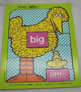 VINTAGE 1973 Playskool Sesame Street BIG BIRD 13 PIECE WOODEN FRAME TRAY PUZZLE - Picture 1 of 3