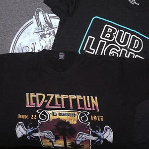 LOT OF 3 Sz MEDIUM T-SHIRT READ! ~ BUD LIGHT, ALABAMA SPACE CENTER, LED ZEPPELIN - Picture 1 of 20