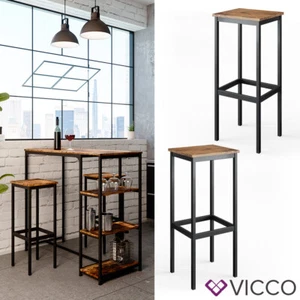 Taburetes de bar sillas de bar set de 2 unidades sillas cocina reposapiés Vicco - Imagen 1 de 8