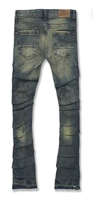 jordan craig canyon blue color KIDS stacked ripple effect jeans - Picture 1 of 2