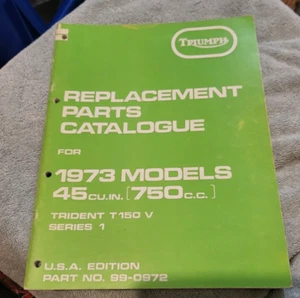 1973 Triumph 750 Trident T150 V Replacement Parts Catalog List, PN 99-0972 - Bild 1 von 4