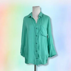 Cloth & Stone button down top Green moonlight jade size S NEW - Picture 1 of 8