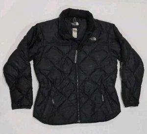 THE NORTH FACE BLACK PUFFER ZIPPER DOWN JACKET COAT GIRL'S XL X-LARGE - Picture 1 of 7