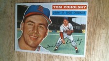 1956 Topps baseball card # 196 Tom Poholsky EXNM