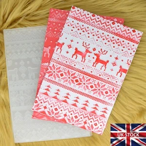 3D Multi Depth Embossing Folder Nordic Christmas Themed, Reindeer, Scandi, H0 - Picture 1 of 8