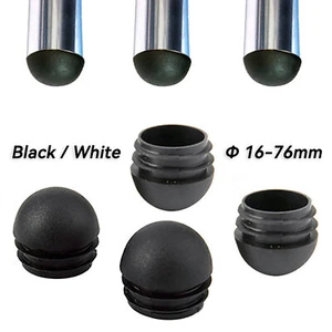 Domed Round Plastic Blanking Plugs Bungs End Caps Tube Pipe Inserts Black/White - Picture 1 of 36