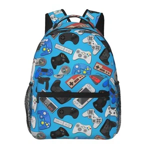 Video Game Controller Background Backpack School Bag For Students Teens Men W... - Picture 1 of 9