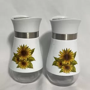 Shaker sale e pepe in vetro premium - coperchi ermetici in acciaio inox - girasole - Foto 1 di 4