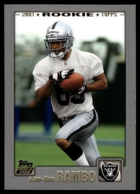 2001 Topps Ken-Yon Rambo  #319 Oakland Raiders RC Football Card - Image 1 of 2