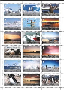 STAMP SHEET Ukrainian Antarctic station Academician Vernadsky Polar stations - Picture 1 of 2
