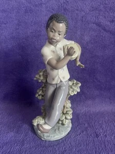Lladro BLACK LEGACY Collection Boy With Drum “Bongo Beat” MINT Dancing No Box - Picture 1 of 10