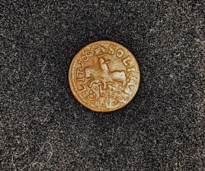 Lithuania Poland/Russian 1665 Copper 15mm Shilling King John Better Condition  - Image 1 of 4