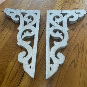 Architectural Salvage Wood Corbels Antique 1800s Pair - Picture 1 of 6