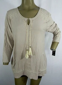 Blusa para mujer Style & Co. talla M borla larga cuello en V acanalada NUEVA $49 - Imagen 1 de 7