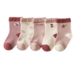5 Pairs Cotton Kids Socks Winter Baby Girls Boys Newborn Toddler Socks 0-8 Yrs - Picture 1 of 16