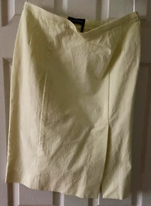 $510 SONIA RYKIEL VINTAGE COTTON PENCIL SKIRT IN LEMONADE FRONT PLEAT 44 12 - Picture 1 of 11