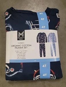 Member's Mark Toddler & Boys 4-Piece Organic Cotton Pajama Set 4T - Picture 1 of 1