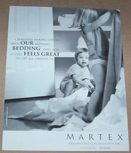 2004 Printanzeige - Martex Bettwäsche SÜSS kleine Mädchen Familie Zuhause Dress-up WERBUNG - Bild 1 von 1