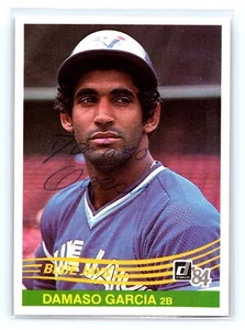 1984 Donruss #241 Damaso Garcia On Card Autograph Toronto Blue Jays - Picture 1 of 2