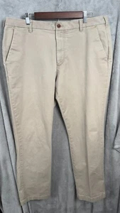 Izod Casual Chino Pants Men's 38 Beige Cotton Blend Straight Leg Slash Pockets - Picture 1 of 6