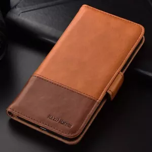 KEZIHOME OnePlus8Pro Wallet Case Luxury Genuine Leather Card Slot Cover Brown G1 - Picture 1 of 4