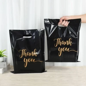 100Pcs Plastic Thank You Packaging Bags Waterproof Shopping Bags Baby Shower UK - Picture 1 of 17