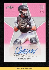 2020 Leaf Perfect Game National Showcase 1/1 Charlie Saum #BA-CS3 Auto nh3
