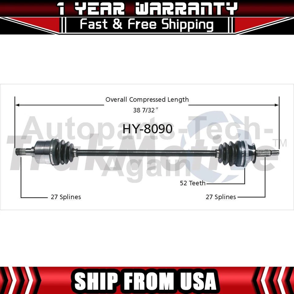 TrakMotive 1 Front Right CV Axle Joint Shaft Fits 2003 Hyundai Santa Fe - Image 1 of 1