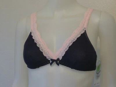 NUEVO CON ETIQUETAS SUJETADOR BANDEAU DE ENCAJE AZUL MARINO ROSA HONEYDEW BRALETTE PEQUEÑO Foto 1 de 4