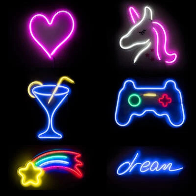 Neon Wall Lights LED Signs Party Kids Decoration Home Decor Bedroom Hanging Lamp - Image 1 of 4