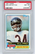 1981 Topps Football Walter Payton Bears card 400  PSA 8 SWEET