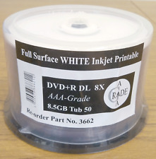 RiTEK-oem DVD+R Doube-Layer DL 8.5GB Inkjet Printable Full Face TUB 50 PiDATA-