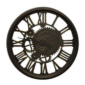 Steampunk Style Skeleton Wall Clock with Roman Numerals - Picture 1 of 2