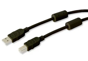 Manhattan Cavo USB 2.0 A M / B M 5m con Ferrite Doppia Schermatura Nero - Foto 1 di 1