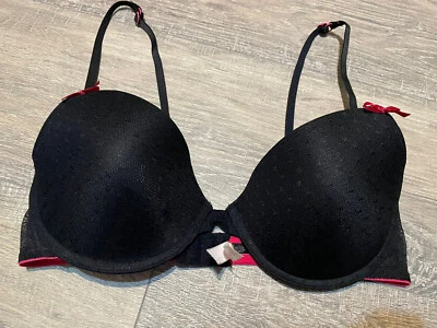 Xhilaration Camiseta Negra Convertible Sujetador Push-Up Forro Rosa Talla 36C Foto 1 de 4