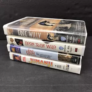 VHS Movie Lot - Free Willy, Born To Be Wild, Far From Home, Jumanji Used - Foto 1 di 3