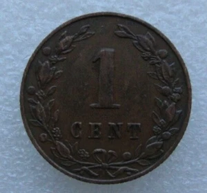 Netherlands 1 Cent 1882 William III Bronze Coin S3 - Picture 1 of 5