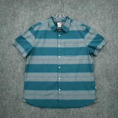 NEW The North Face Button Up Shirt Mens XL Blue Baytrail Yarn Dye Short Sleeve - Image 1 of 4