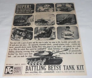 1960 ITC model ad ~ BATTLING BETSY TANK KIT - Picture 1 of 1