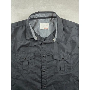 Soverign Code Shirt Mens L Black Western Long Sleeve Pearl Snap Cowboy - Picture 1 of 9