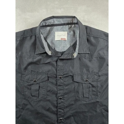 Soverign Code Shirt Mens L Black Western Long Sleeve Pearl Snap Cowboy - Image 1 of 4