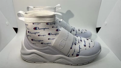 Champion (Talla 8W) Rally Script Estampado Blanco Zapatos Tenis Prendas para el torso altas Foto 1 de 4