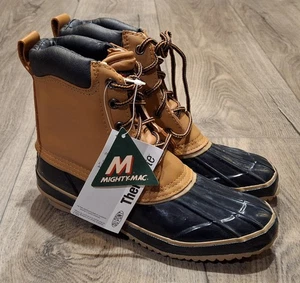 Nuevo de Lote Antiguo Mighty-Mac Du Pont Thermolite Botines Azul Marino con Cuero Tostado Superior Talla 6 - Imagen 1 de 14